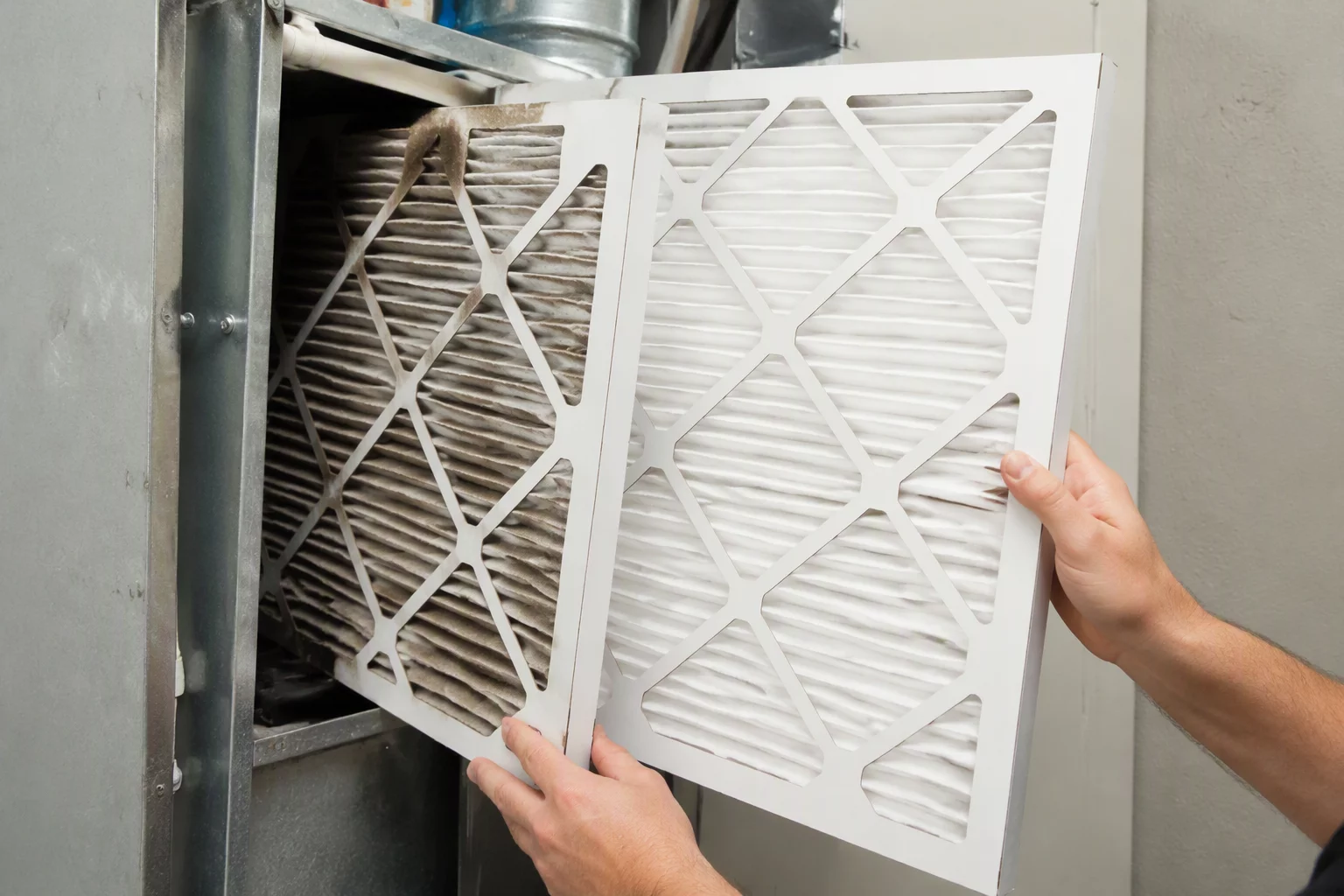 Replacing a dirty HVAC air filter